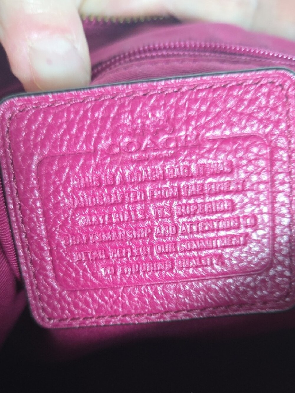 Coach Kelsey Pebbled Leather Satchel - Fuchsia - Picture 9 of 10